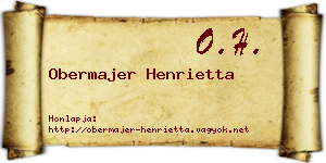Obermajer Henrietta névjegykártya
